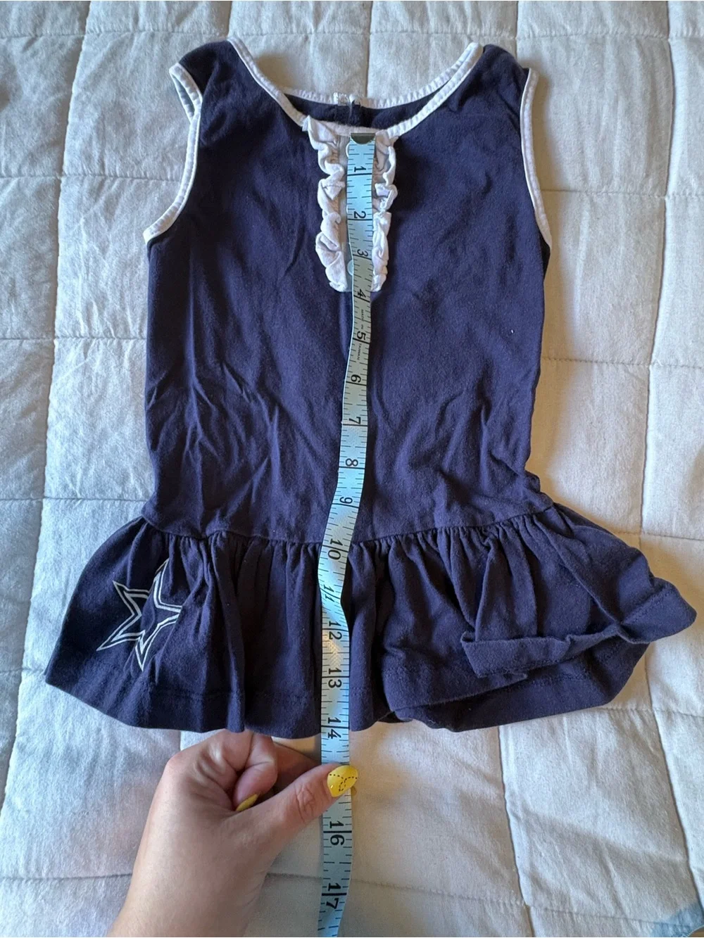 Dallas Cowboys Her Style Girls 3T Navy Ruffle Dress NFL Football
